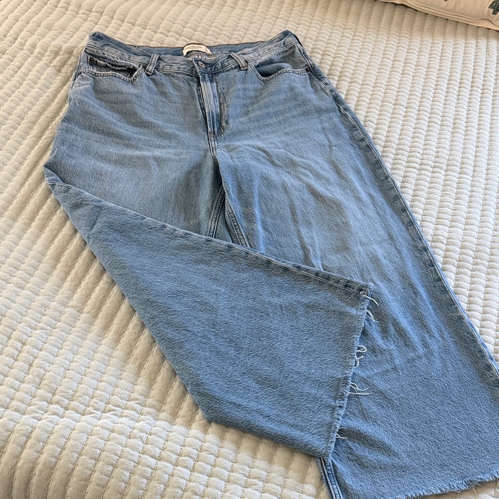Abercrombie & Fitch Sky Blue Wide Leg Jeans